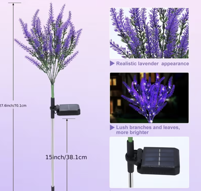 Set 2 x Lampa Decorativa de Gradina Lavanda