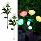 Set 2 x Lampi Solare Trandafir cu 3 Flori LED – Decor Elegant de Gradina, Tarus si Panou Solar