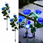 Set 2 x Lampi Solare Trandafir cu 3 Flori LED – Decor Elegant de Gradina, Tarus si Panou Solar
