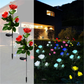 Set 2 x Lampi Solare Trandafir cu 3 Flori LED – Decor Elegant de Gradina, Tarus si Panou Solar