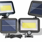 Set 4 x Proiectoare Solare cu Panou Separat Si Senzor de Miscare 100 COB + Telecomanda +cadou o lampa solara