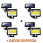 Set 4 x Proiectoare Solare cu Panou Separat Si Senzor de Miscare 100 COB + Telecomanda +cadou o lampa solara