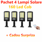 Set 4 x Lampa solara 8 Cadrane Jortan , cu incarcare solara, 160 LED-uri COB, telecomanda + Cadou Surpriza