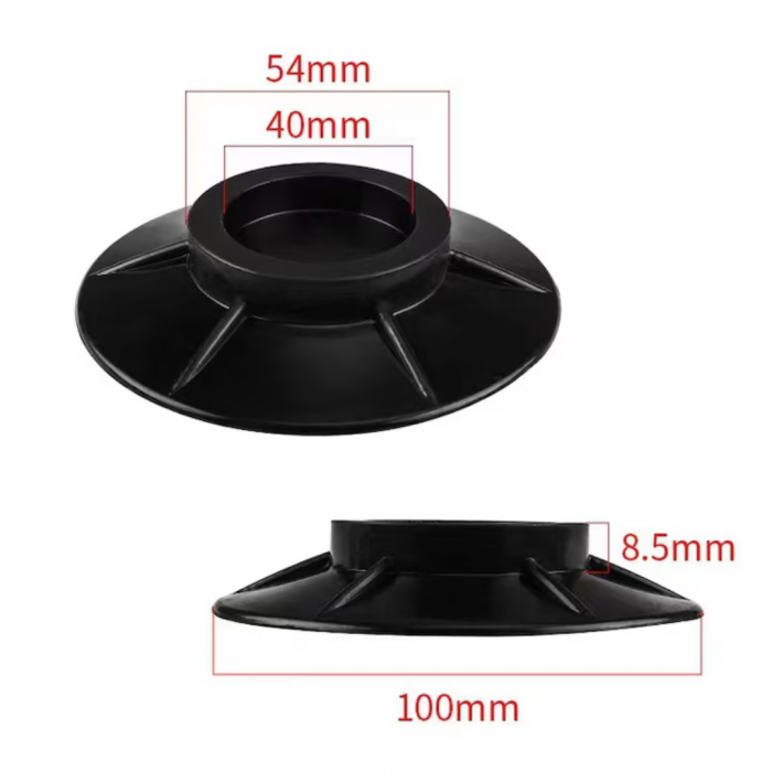 Set 4 xAmortizoare Antivibrație din Cauciuc pentru Mașină de Spălat și Uscător, Antiderapante, Rezistente la Apă și Zgomot