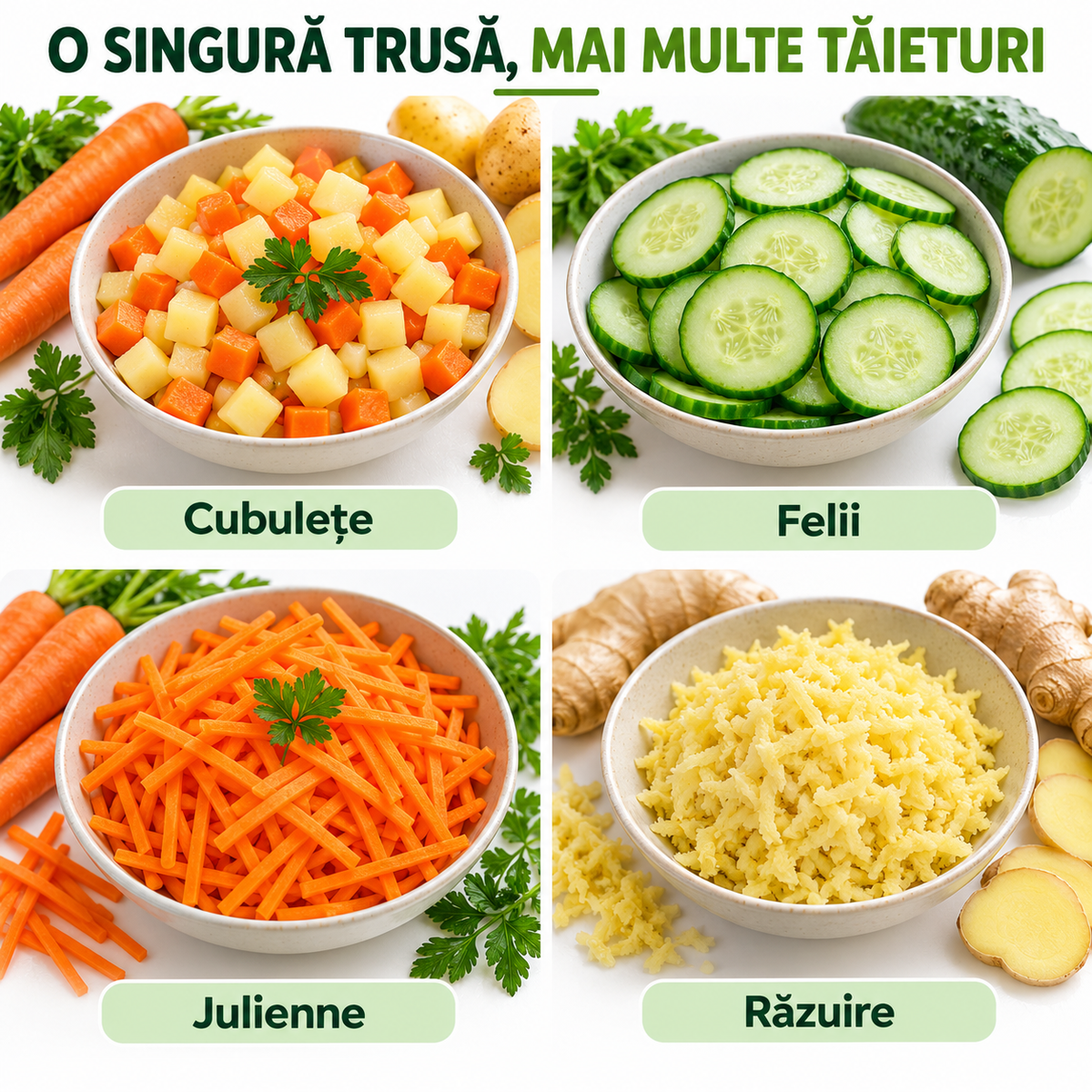 Tocător multifuncțional TAKUMI HOME by Innova, set 25 piese, gri/verde