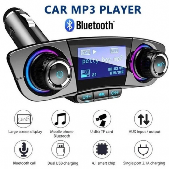 Transmitator FM multifunctional pentru masina cu MP3 Player si Bluetooth