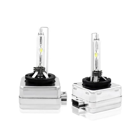 Set 2 becuri Xenon D1S White auto pentru far, suport metalic, 35W, 6000K